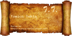Tomics Tekla névjegykártya